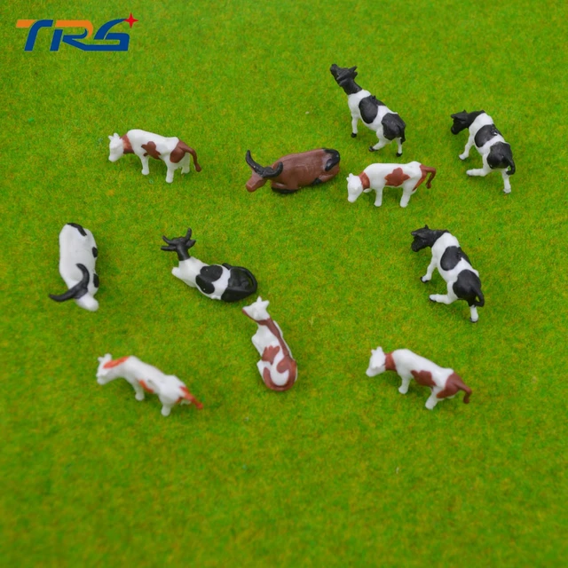 Buy 100pcs HO Scale painted Farm Animals Cows Mixed Scale Cow Model for from