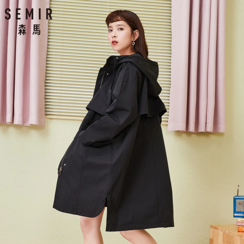 SEMIR Женская бейсбольная куртка большого размера с молнией воротник стойка косым