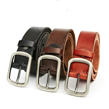 

NHZ613-2 New Apparel Accessories Men and Women Belt leather buckle Top Layer Cowhide Leather Belts Korean leisure joker Belt