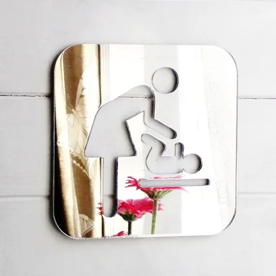 font b Disabled b font font b Wheelchair b font Door Sign in Acrylic Mirror