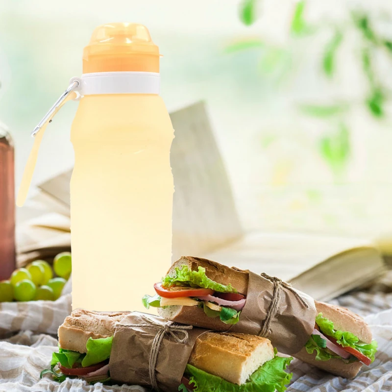 

Soffe Silicone Folding Drink Water Bottle Creative Temperature Sensing Color Change Portable Outdoor Sports Water Bottles