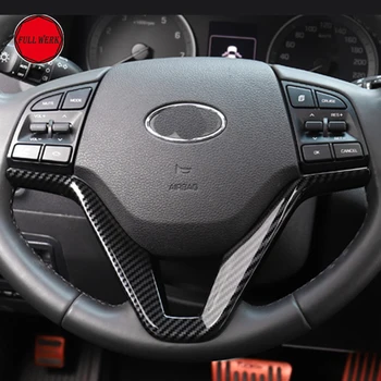 

Car Steering Wheel Sequins Cover Interior Decoration Trim for Hyundai Tucson 3th 2015 2016 2017 2018 19 LHD ABS Chrome Accessori