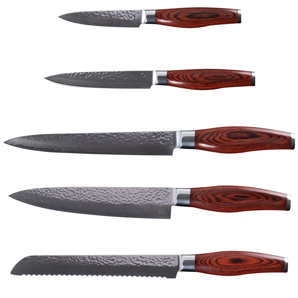 Handmade Japanese Damascus Steel Kitchen Knives Fruit ...