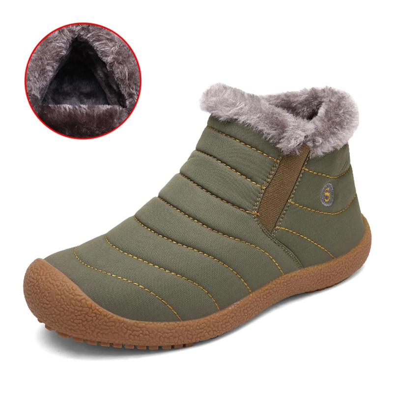 MinanSer Men Boots Warm Winter Fashion Shoes Ankle For Male Botas Mujer Plush Insole Snow | Обувь
