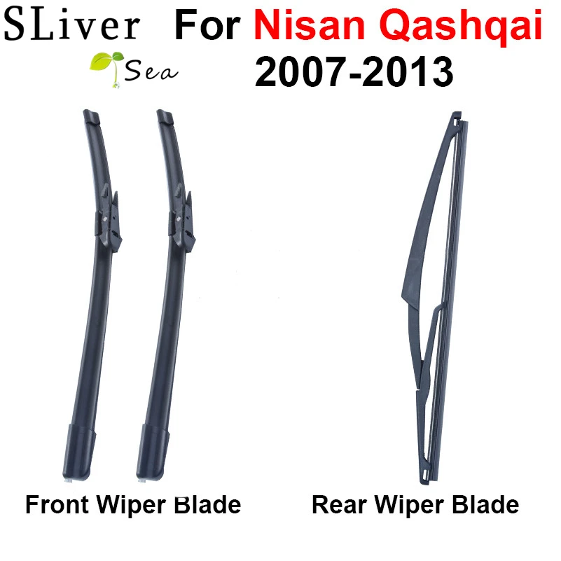 

Combo Silicone Rubber Front And Rear Wiper Blades For Nissan Qashqai 2007-2013 Windscreen High Quality Car Accessories