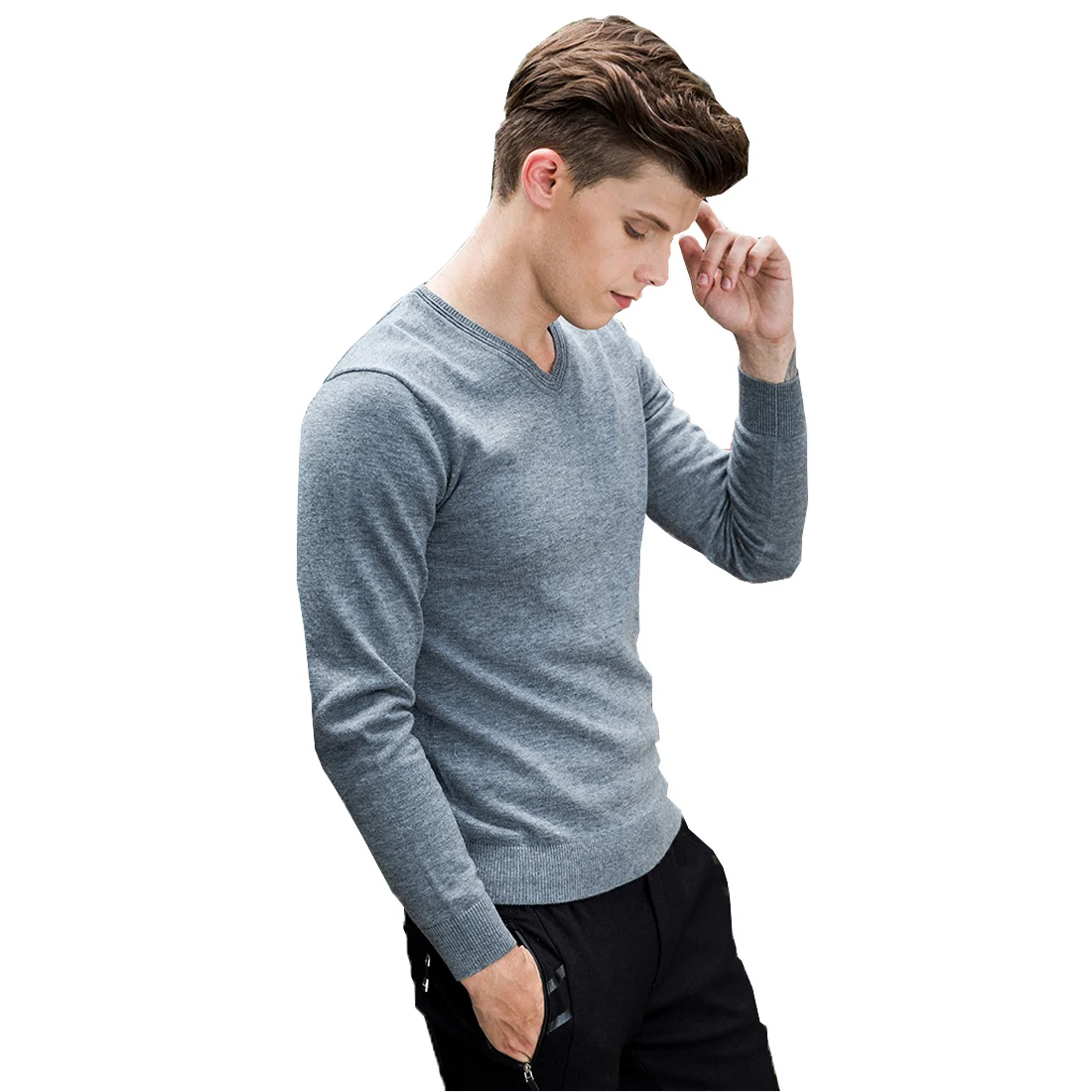 2017 font b Men b font font b Sweater b font Knitted Solid font b Sweater