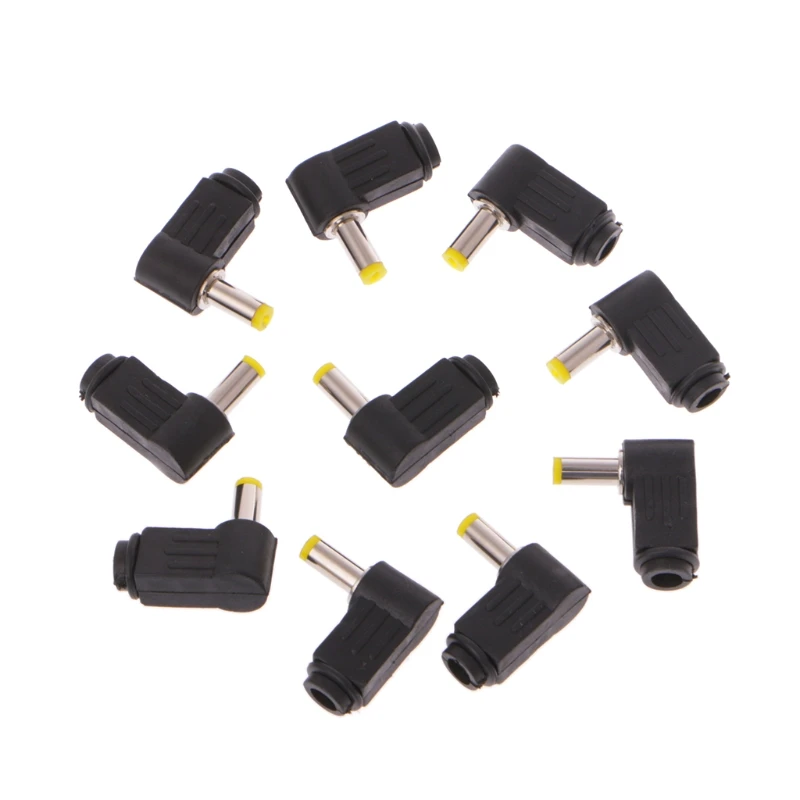 10 Pcs 4.8x1.7mm Male Right Angle DC In Line Plug Socket Jack Connector