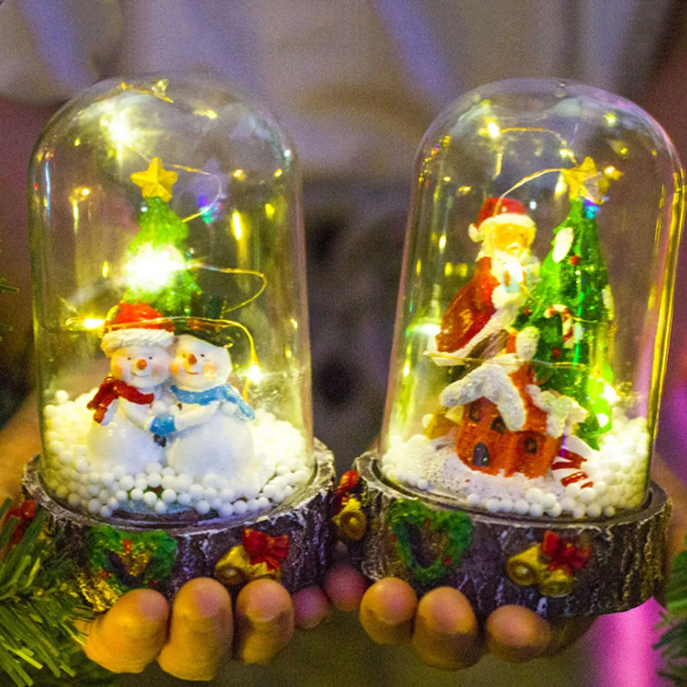 Merry Christmas Santa Claus Snowman Light Ornament Xmas ...