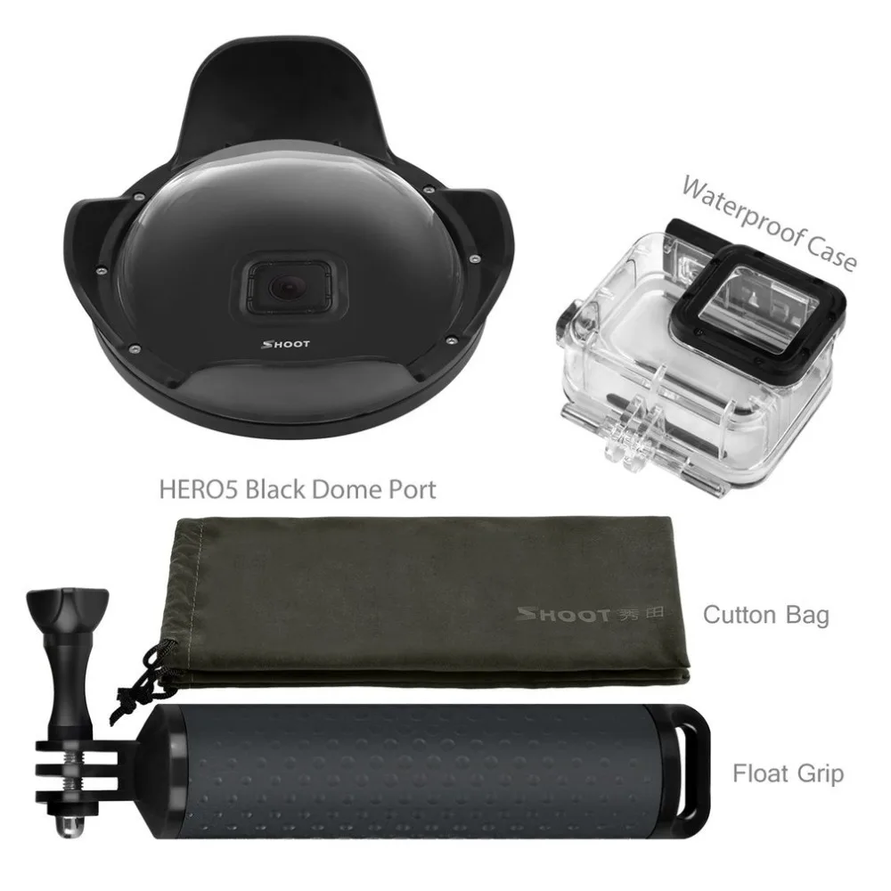 

SHOOT Diving Dome Port Fish Eyes Lens Cover Mask Kit For GoPro Hero 6 5 Generation Professional Sports Camera Accessories