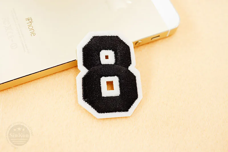 Number: 0 1 2 3 4 5 6 7 8 9 Size:3.8*5cm Patch Embroidered Applique Sewing Clothes Stickers Garment Apparel Accessories Synthetic Leather