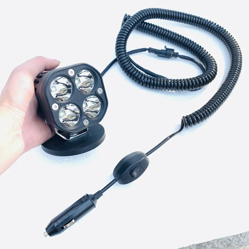 

12v 24v Auto led portable work light Spring cable Emergency Rescue search spot light off road driving head lamp for 4WD ATV SUV