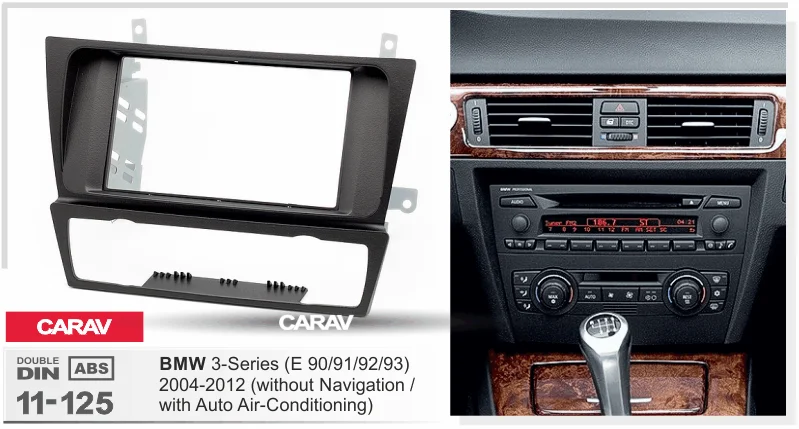 CARAV 11-125 Autoradio fascia Radioblende für BMW 3er E90 doppel 2-DIN schwarz 