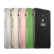 For HTC U11 Plus Case Aluminum Metal Frame+Carbon Fiber Hard Back Cover Case for HTC U11 Plus Shockproof Case for HTC U11+