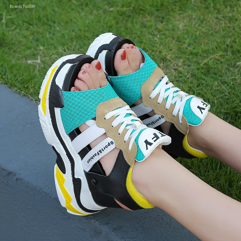 Keil 11 Toe Sandalen green Rot Neue 2019 Red Heels Frauen Boden Turnschuhe flops Dicken Plattform Peep Flip Sommer Cmhigh qvtXvxwz