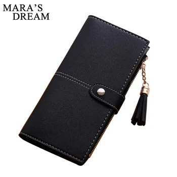 

Mara's Dream Long Solid Luxury Brand Women Wallets Fashion Hasp Leather Wallet Female Purse Clutch Money Women Wallet Coin Purse