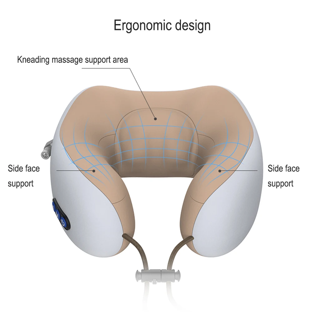 JINSERTA u-образная массажная подушка Muilt-function Shake Massage Travel подушка для шеи в самолет Автомобильная Шейная поддержка подголовник для путешествий