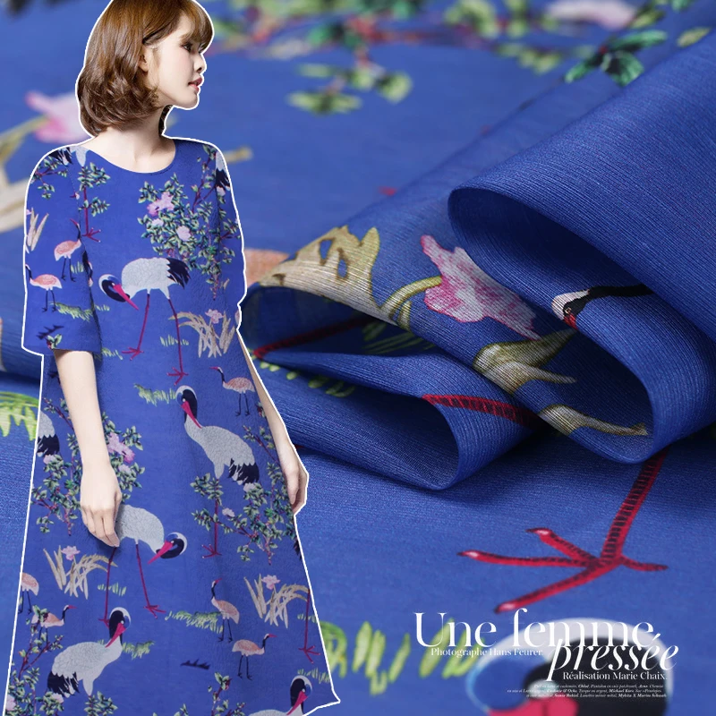 Buy Wide silk linen fabric breathable dress natural