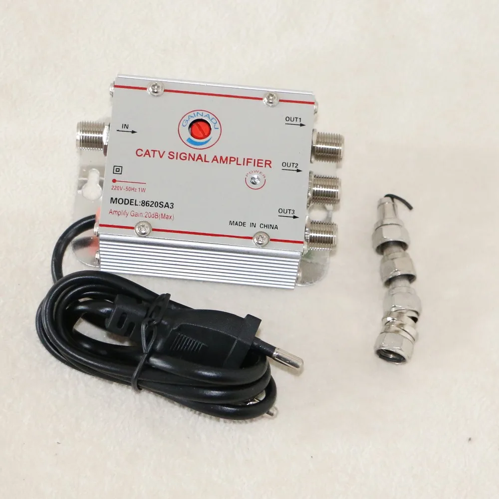 

3 Way 20db CATV TV Antenna Signal Amplifier Booster Splitter (Eueope Plug)