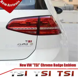 Новый автомобиль укладка 3D TSI хром значок эмблема, наклейка с логотипом 3D металла Хром Цинк сплав Водонепроницаемый эмблемы Стикеры