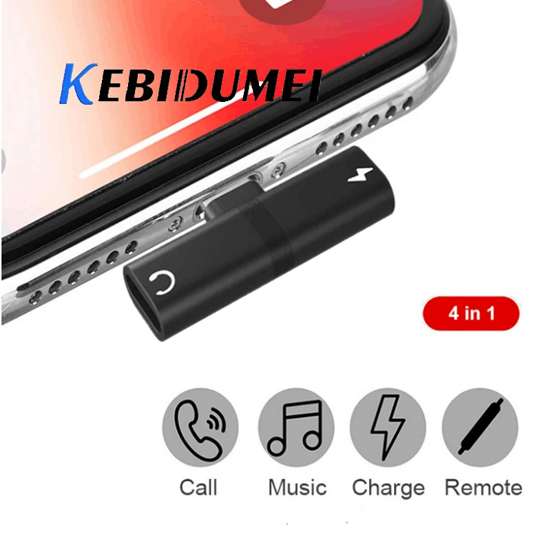 

kebidu For Lightning Jack to Earphone AUX Audio Adapter to 3.5mm Charging/Audio 2 in 1 Charger Adapter