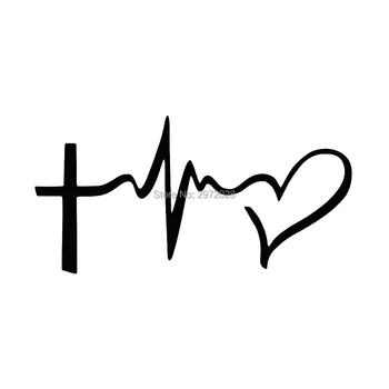 

10 x New Creative Car Styling Jesus Cross ECG Heart Pattern Faith Hope and Love Auto Decal Car Sticker Bumper Body Pattern Vinyl
