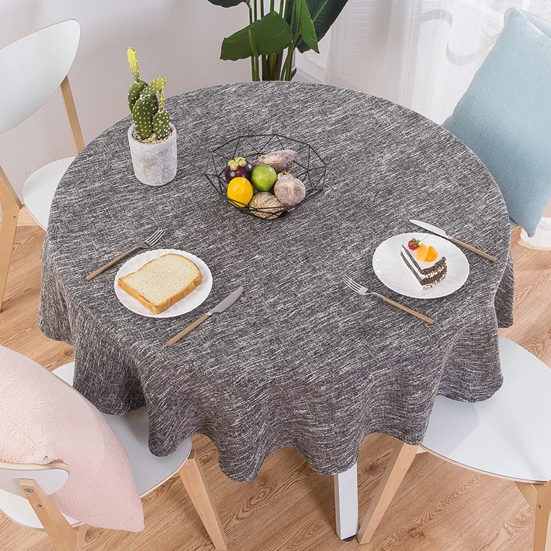  RZCortinas Table Cloth Round Wedding Party Table Cover Cotton Linen Tablecloth Nordic Tea Coffee Ta