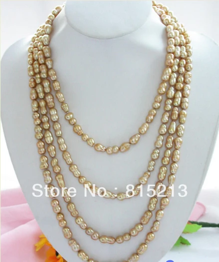 

ddh00754 78" 16MM champagne double FRESHWATER PEARL NECKLACE 28% Discount (A0511)