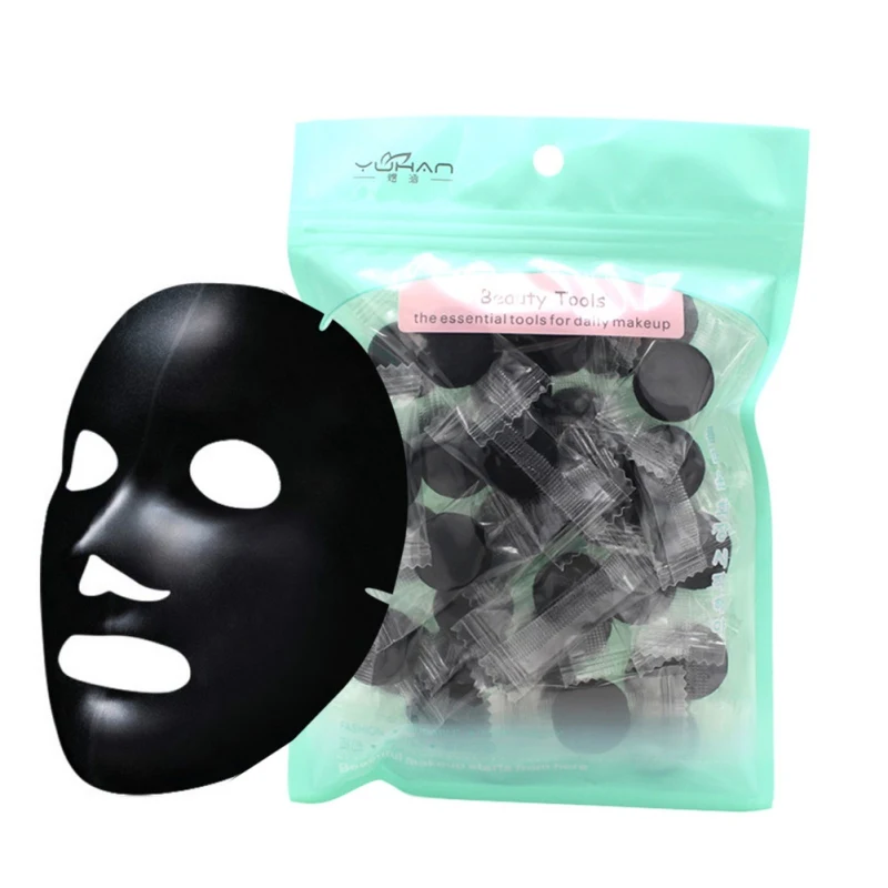 

30Pcs Compressed atural Bamboo Charcoal Mask Face Care Oil-Control Packaging Clean The Face Mask Whole Face