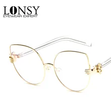 LONSY ретро с прозрачными линзами очки оправа для женщин Близорукость оправы для оптических очков женские оправа для очков oculos de grau