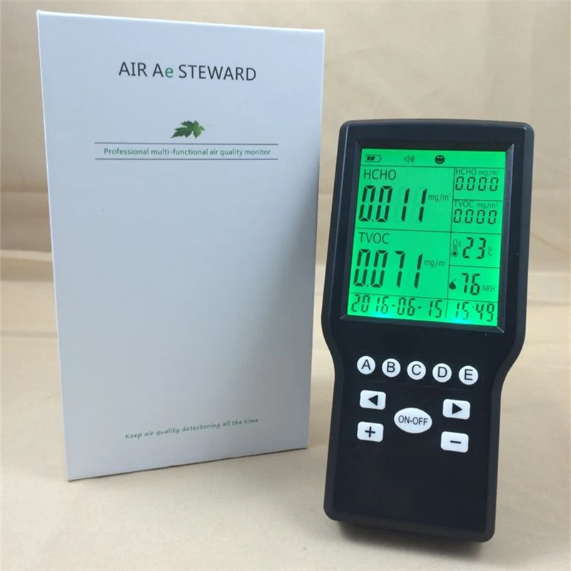 

Air ae steward hcho tvoc pm2.5 temperature humidity aqi indicating machine handheld hcho detector hcho gas detector