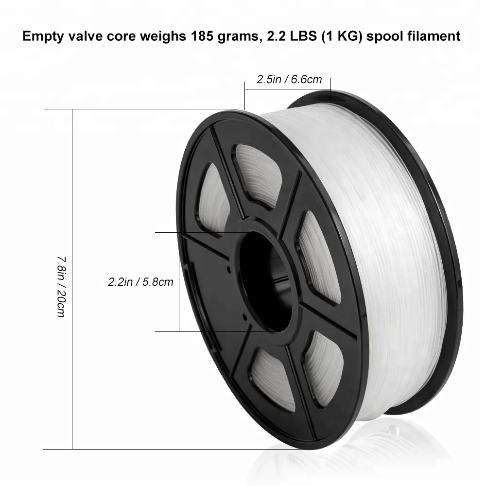 Tolerância + - -0.02mm para Faça Sunlu Petg Impressora Filamento 1.75mm Alta Transparência Branco Plástico Você Mesmo Presente Impressão Transporte Rápido 3d - Imagem 5
