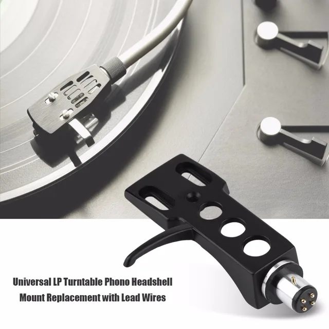 1PCS Black Turntable Headshell For Technics For Other Turntables 4 Pin Contacts Fit For Phono Turntables Headshells