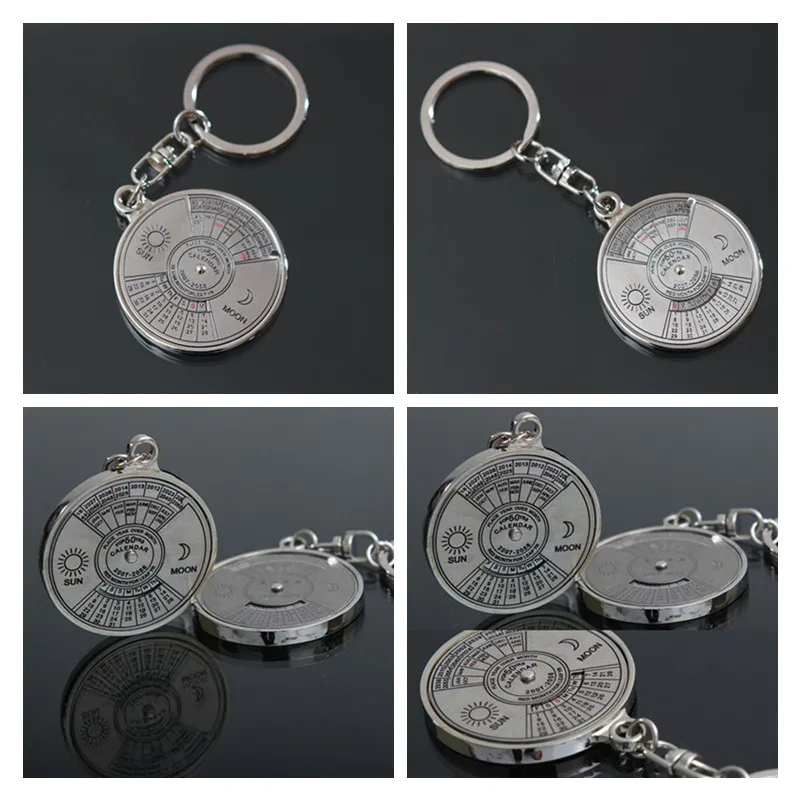 

1Pcs Metal Ring Compass 50 Year Calendar Car Key Chain Keyring Keyfob Hiking Camping Outdoor Sports Survival Compass