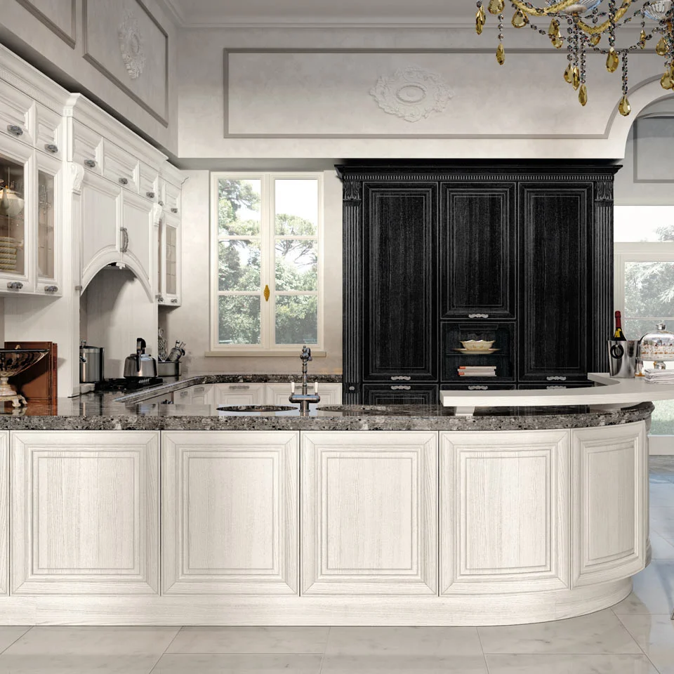 CBMMART Factory White solid wood kitchen cabinet design