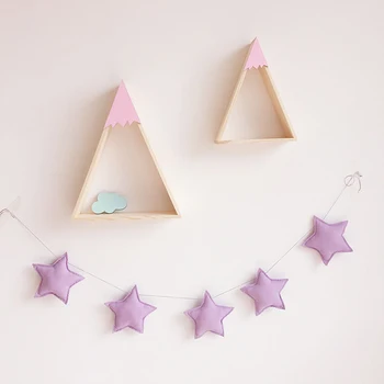 

2pcs/Set Baby Room On Wall Wood Snow Mountain Shelf For Kids Room Decorative Creative Toys Books Wooden Storage Holders