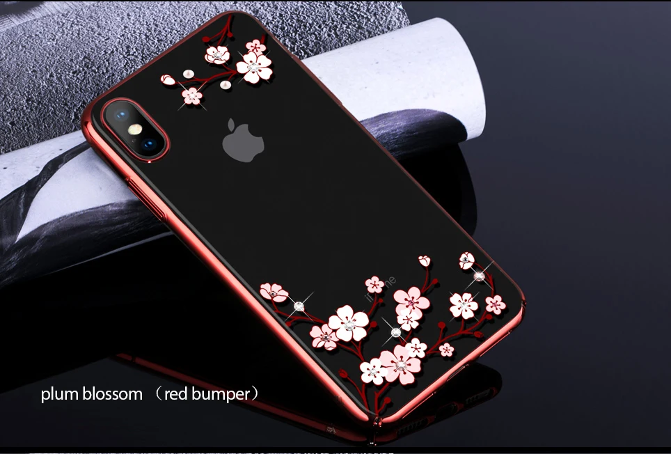 KINGXBAR for iPhone Xs Max Flower Case for iPhone Xs Case Thin Transparent for iPhone Xs Max Cover Luxury Crystal from Swarovski (14)