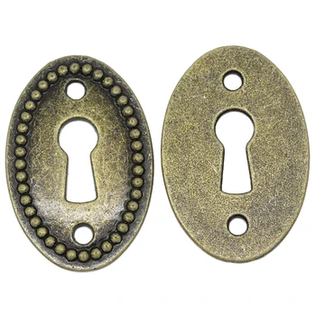 

10PCs Connector Findings Bronze Tone Oval Keyhole 3.7cm x 2.5cm
