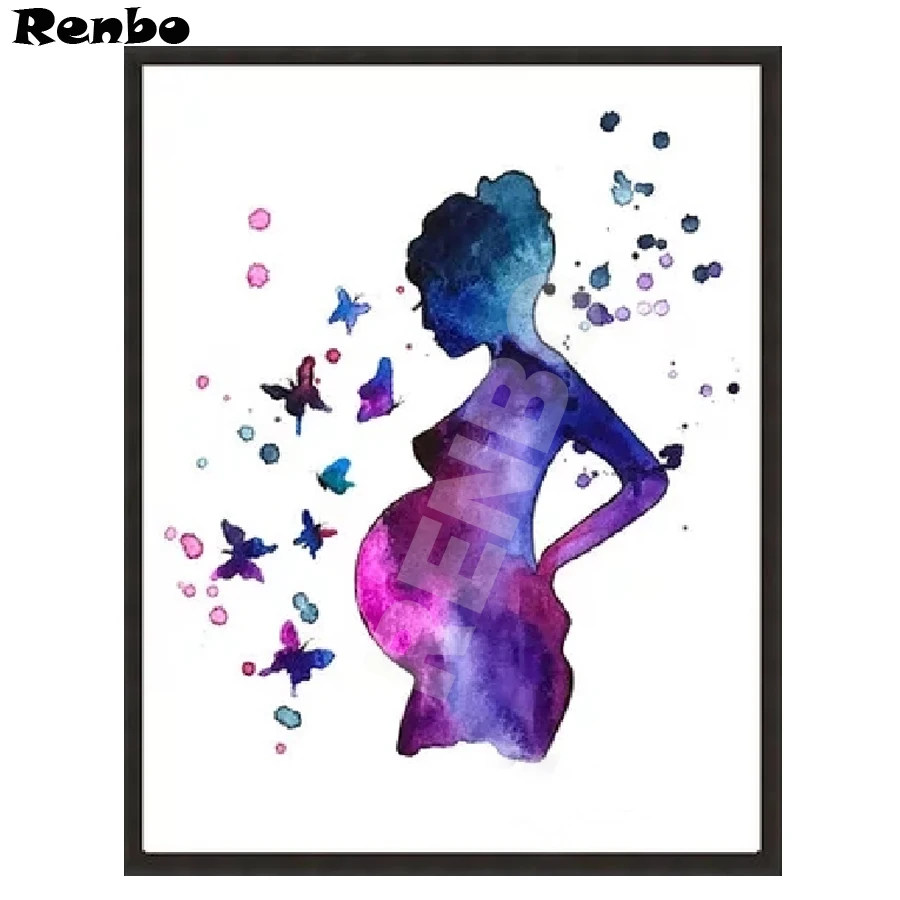 

Needlework diamond Embroidery Pregnant woman Diy mosaic Full Resin square Diamond Painting Rhinestone 5d Cross Stitch Stickers
