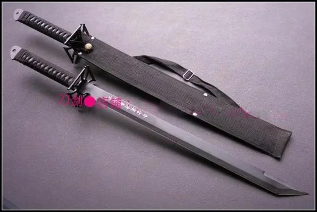 

S0283 ANIME NINJA GAIDEN KNIFE SWORD BLACK BLADE W/ NYLON SHEATH 27.7"