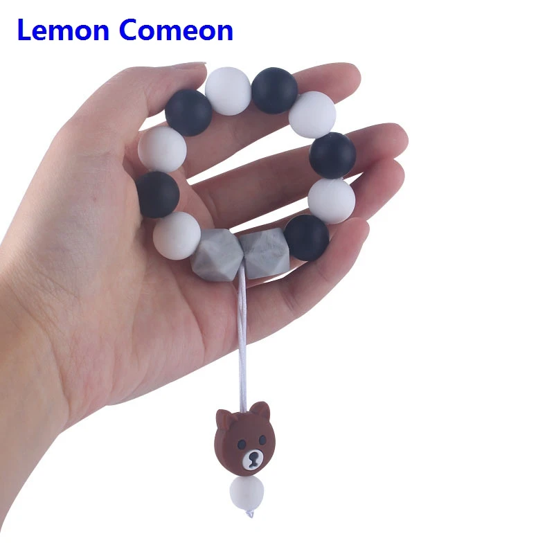 Lemon Comeon 1 шт. силиконовые для браслетов, детских прорезывателей с медведем силиконовые бусины BPA свободное вскармливание Прорезыватель