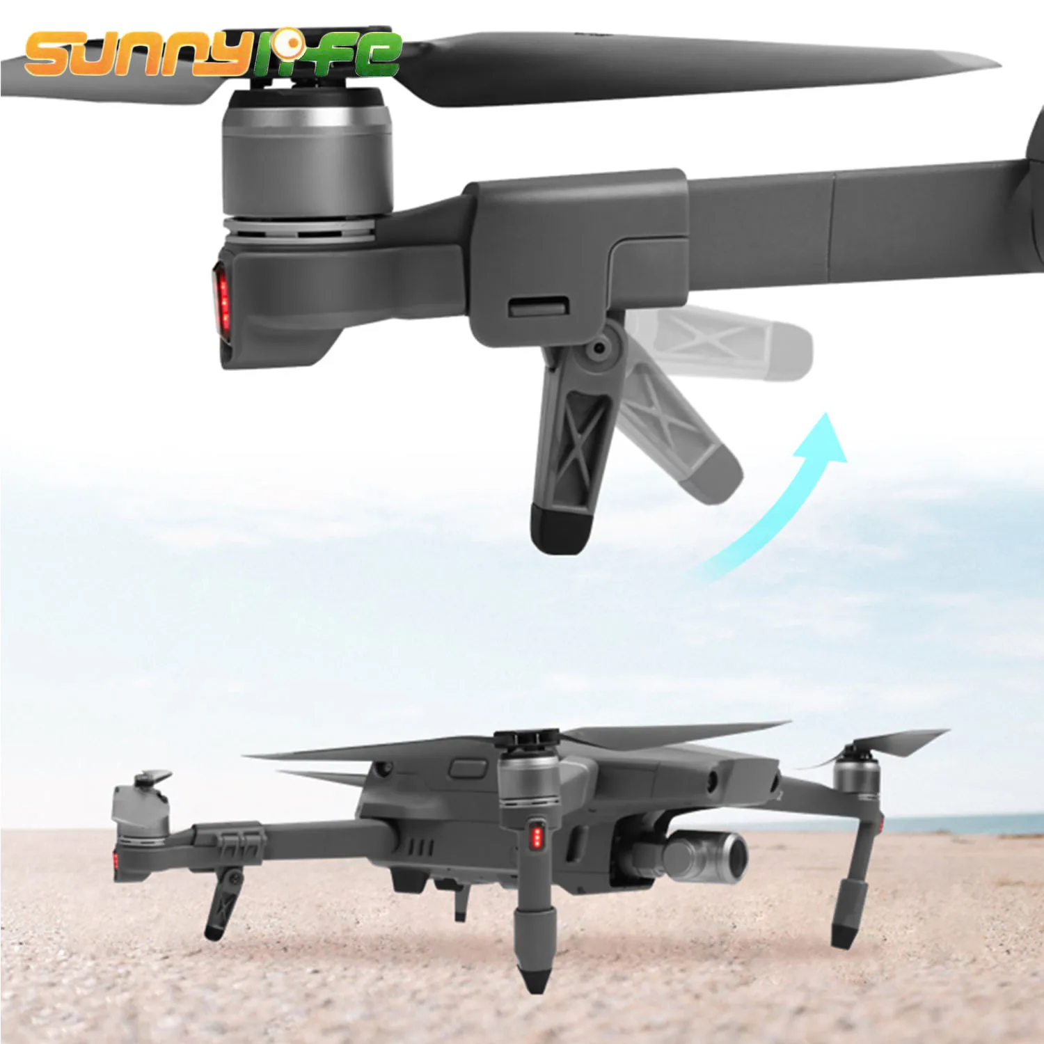 

SUNNYLIFE 4PCS Foldable Leg Extension Landing Gear Support Feet Protector for DJI Mavic 2 Pro Zoom Drone Accessories