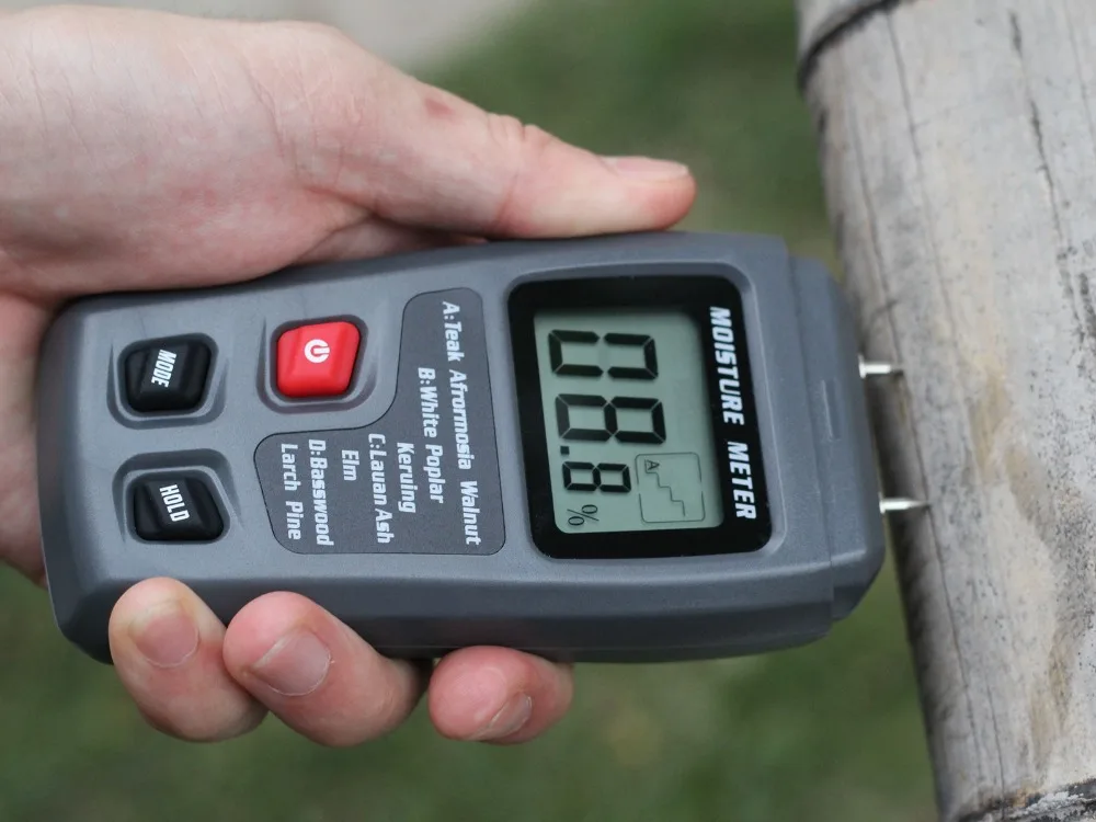 BSIDE EMT01 двухконтактный цифровой измеритель влажности древесины 0-99.9% тестер влажности древесины детектор влажности древесины с большим ЖК-дисплеем