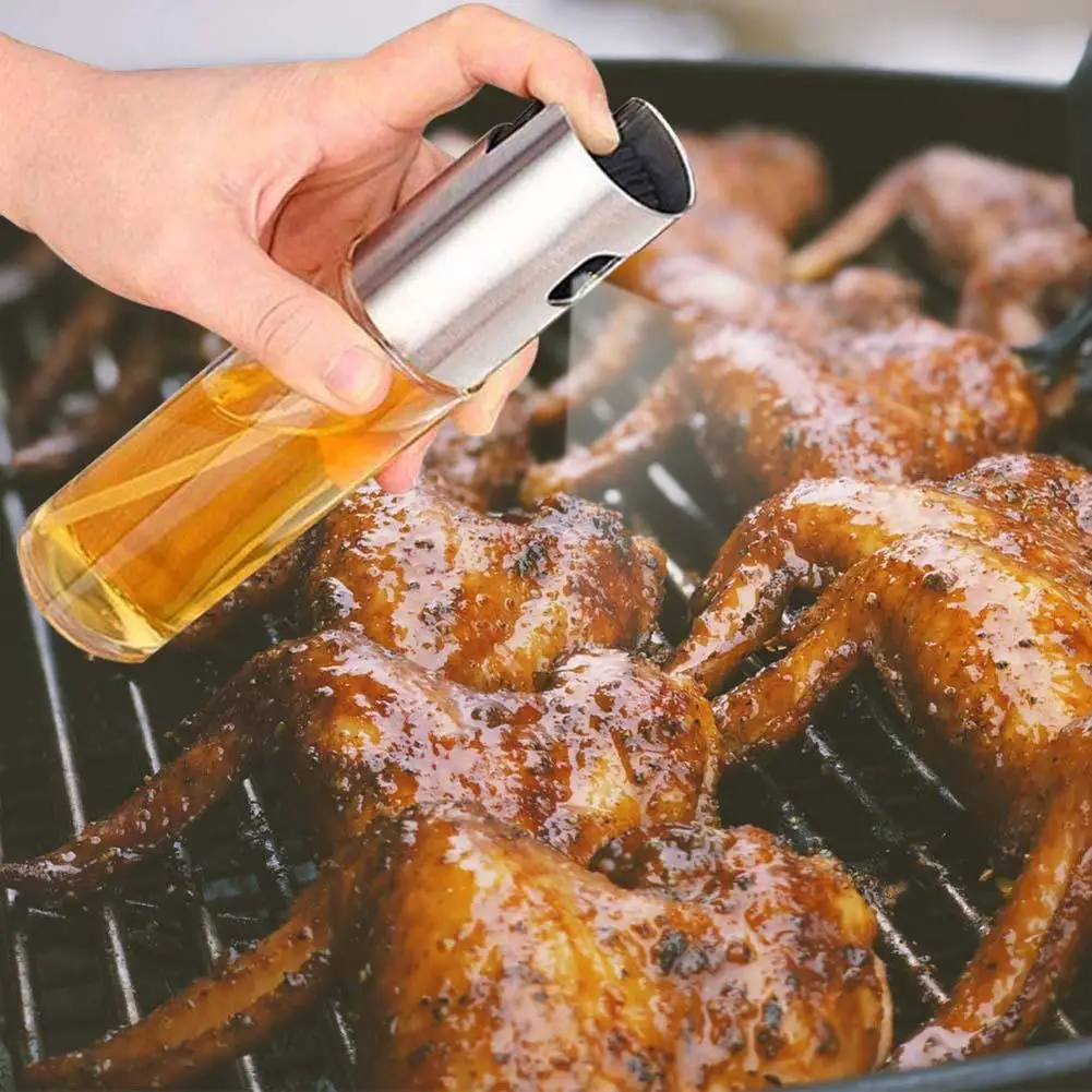 

New ABS Glass Oil Bottle Vinegar Oil Spray Soy Sauce Oil Dispenser Glass Spray Squeeze Bottle Pump Gravy Boats Grill BBQ Kitchen