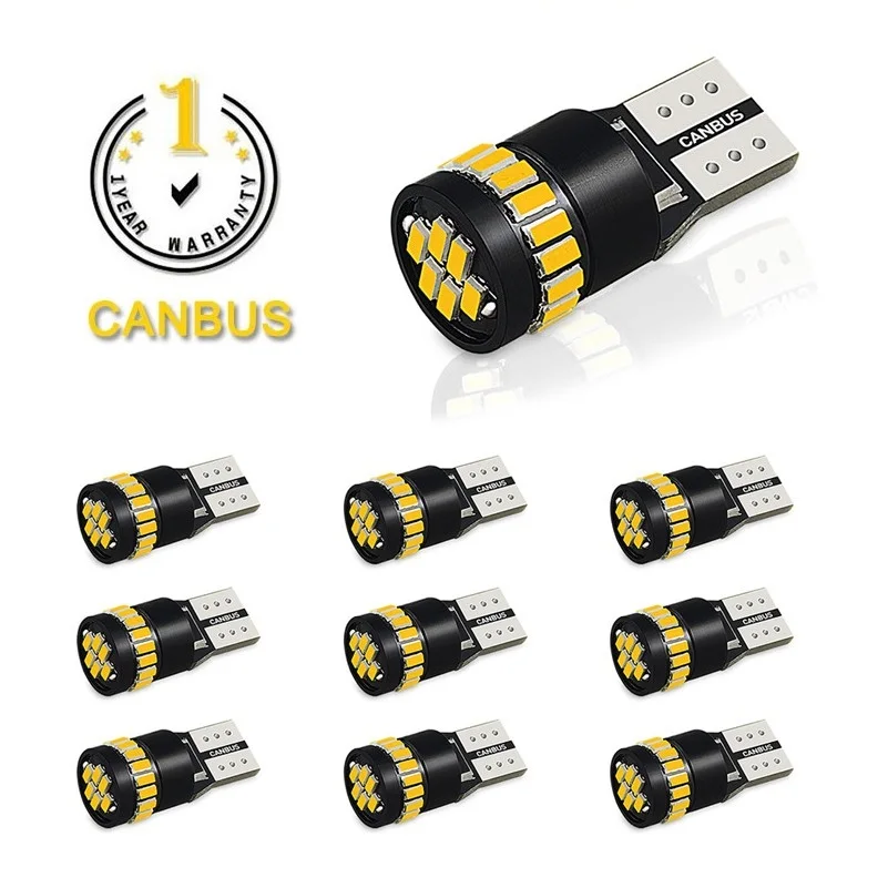 10светодиодный LED Canbus T10 W5W 3014 24SMD Автомобильная внутренняя светодиодный ная лампа