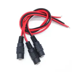 5 шт. 2.1x5.5mm DC Мощность ведущий женский DC12V красный и черный кабель, разъем для камеры видеонаблюдения Мощность