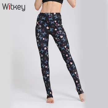 

Witkey Women Sport Pants Women High Waist Elegant Yoga Pants Women Printed Yoga Leggings Gym Leggings Sport Running Pants Tights