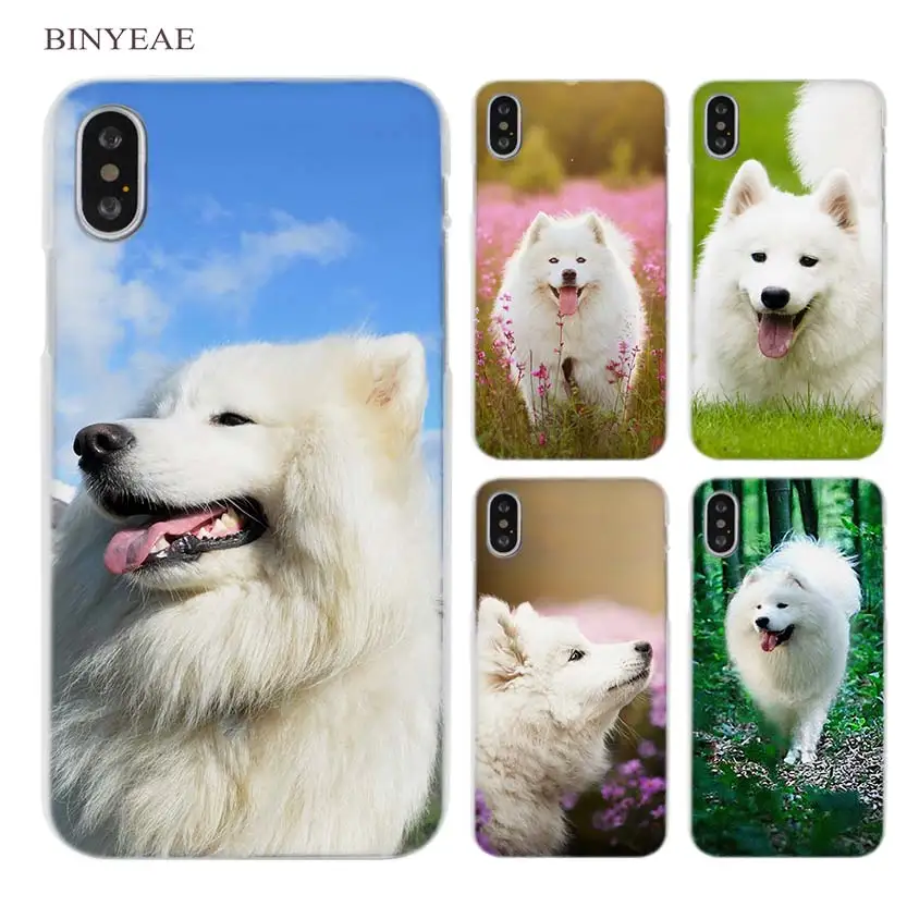 

BINYEAE Samoyed puppy dog art Clear Cell Phone Case Cover for Apple iPhone X 6 6s 7 8 Plus 4 4s 5 5s SE 5c