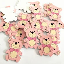 WD049(50), розовый/синий Flactback мультфильм медведь деревянное Животное Бусины для скрапбукинга игрушки DIY найти украшение душевой кабины ребенка
