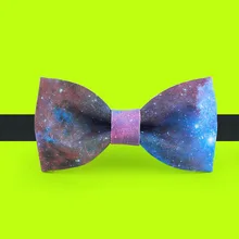 Новая мода для мужчин мужской ручной работы с принтом синий галстук-бабочка банкетные вечерние жениха, свадебное платье, Спортивная «звездное небо»