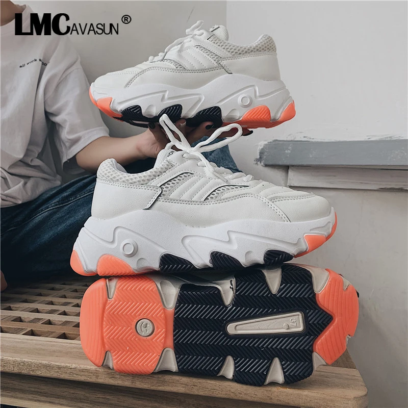 LMCAVASUN Sneakers Women Trainers Platform White Sneakers Wedges Mesh Ladies Casual Shoes zapatillas chunky mujer plataforma